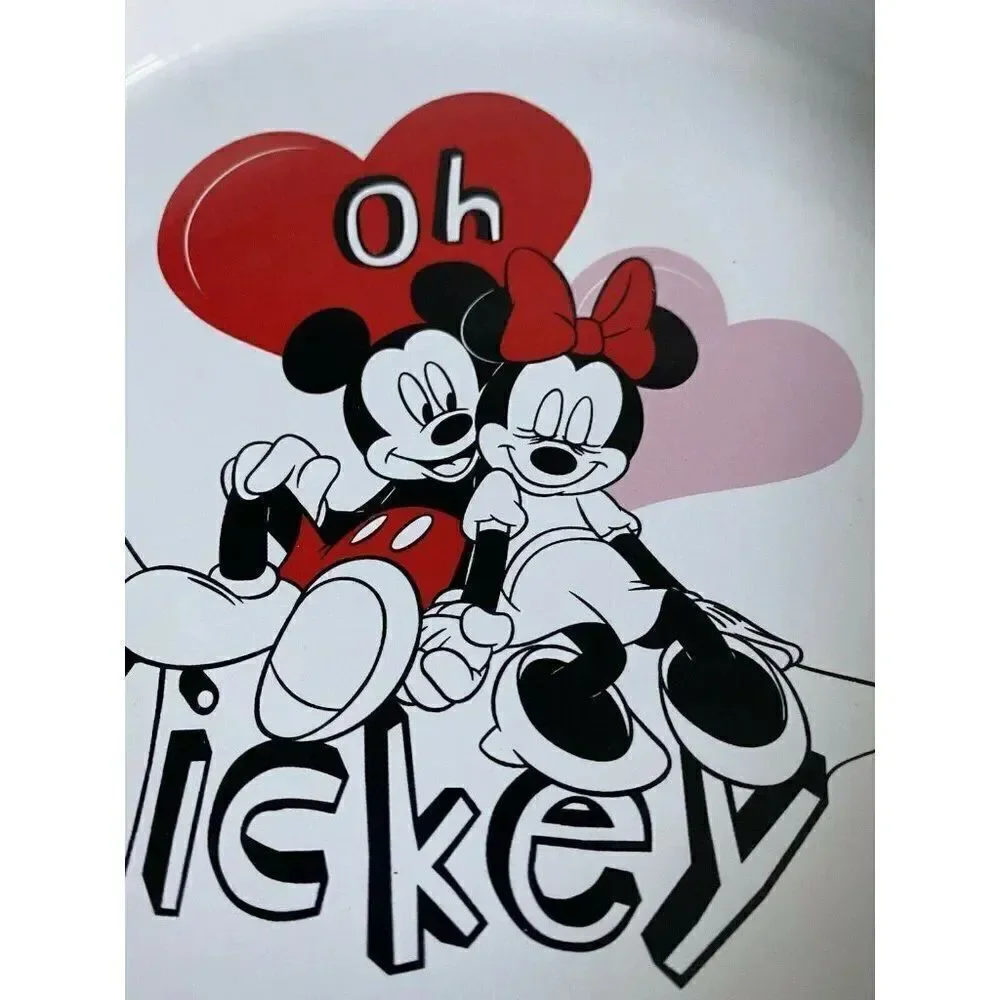 DISNEY MICKEY MINNIE MOUSE‎ VAlentine’s PIE DISH BOWL Round 9” Ceramic New